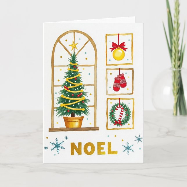 Rustic Window Evergreen Card (Front)