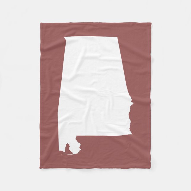 Rustic Wine and White Alabama Fleece Blanket (Front)