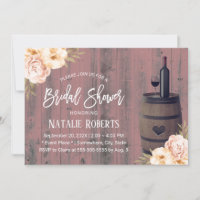 Rustic Wine Barrel Vintage Floral Bridal Shower