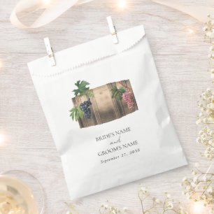 Rustic Wine Barrel Winery Vineyard Wedding Favour Bag