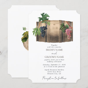 Rustic Wine Barrel Winery Vineyard Wedding Invitation