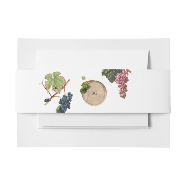 Rustic Wine Barrel Winery Vineyard Wedding Invitation Belly Band (Front Example)