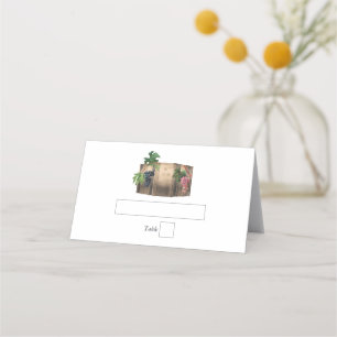 Rustic Wine Barrel Winery Vineyard Wedding Place Card