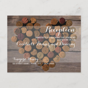 Rustic Wine Cork Reception Card