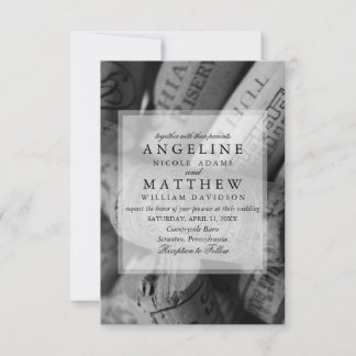 Rustic Wine Cork Wedding Invitation