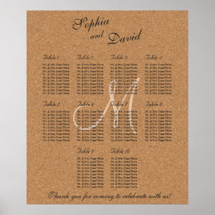 Rustic Wine Cork Wedding Monogram Seating Chart 10