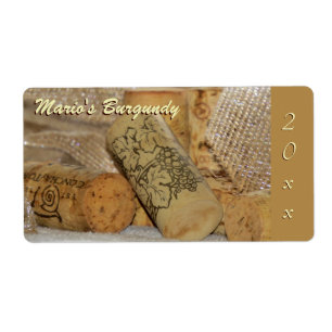 Rustic Wine Corks with Ribbon Wine Bottle Labels