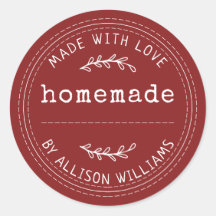 Rustic Wine Red Personalized Homemade