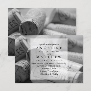 Rustic Wine Themed Vineyard Wedding Invitation