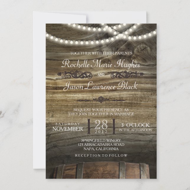 Rustic Winery Faire-part de mariage (Devant)