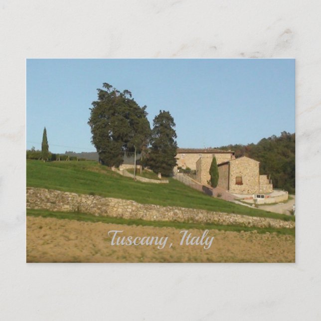 Rustic winery landscape in gold tonesTuscany Italy Postcard (Front)