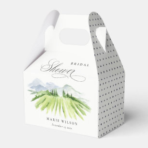 Rustic Winery Vineyard Mountain Bridal Shower Favor Box