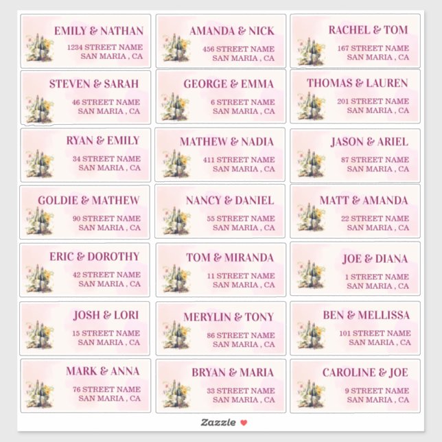 Rustic Winery Wedding Guest Address Labels (Sheet)
