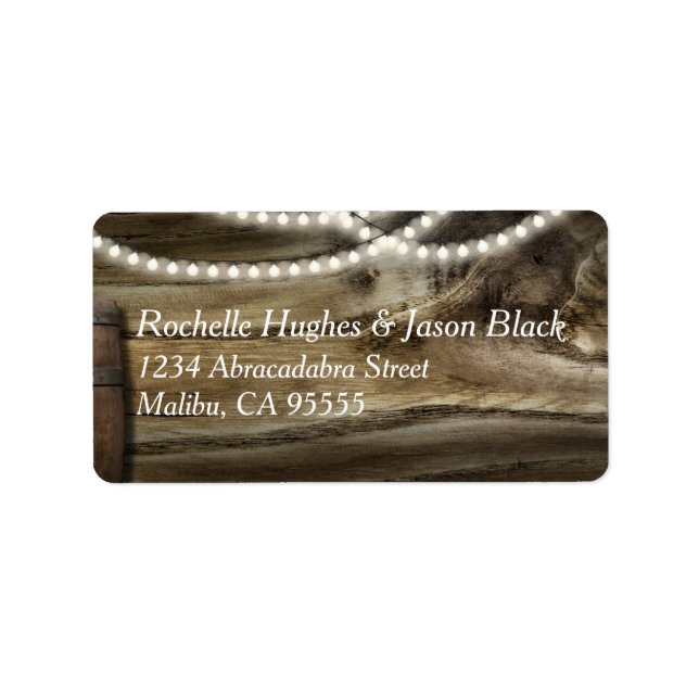 Rustic Winery Wedding Medium label (Front)