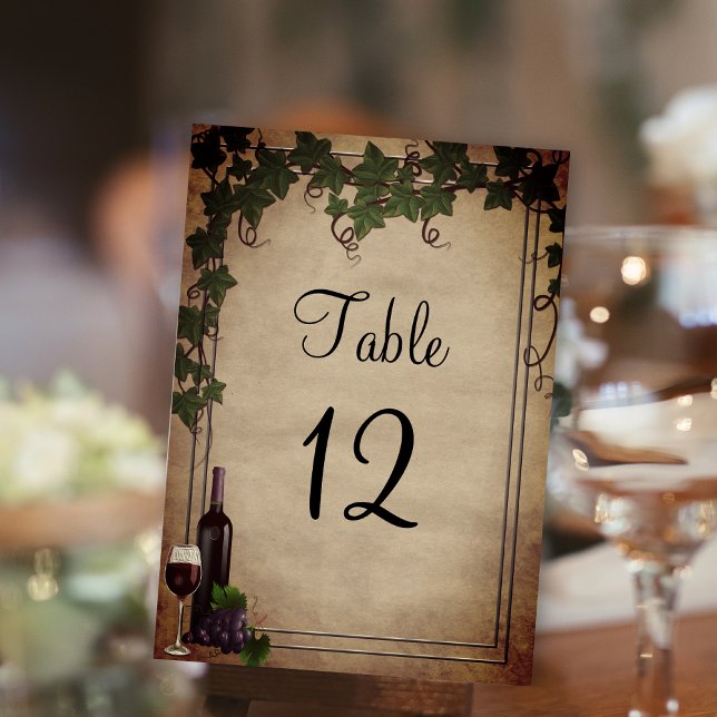 Rustic  Winery Wedding Reception Table Numbers (Creator Uploaded)