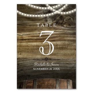 Rustic Winery Wedding Table Numbers