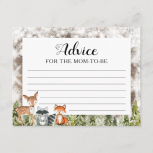Rustic Winter Animals Woodland Advice For Mommy Enclosure Card