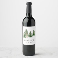 Rustic Winter Baby Shower Wine Labels
