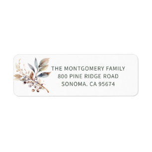 Rustic Winter Berries Christmas Return Address