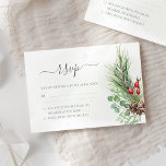 Rustic Winter Berries Pine Cone Greenery Wedding RSVP Card<br><div class="desc">Beautiful wedding response card featuring hand-painted botanical watercolor illustrations of winter greenery,  pine and spruce branches,  cones and berries. Perfect choice for winter or Christmas holiday themed weddings.</div>