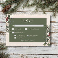 Rustic Winter Berries & Pine Cream Wedding Dinner