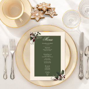 Rustic Winter Berries & Pine Cream Wedding Menu