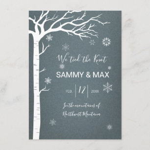 Rustic Winter Birch Tree Wedding Announcement