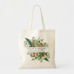 Rustic Winter Botanical Wedding Welcome Tote Bag<br><div class="desc">Welcome your wedding party and guests to your wedding weekend with this very pretty personalized tote bag. The bride and groom names are written in large traditional text, while your welcome statement is written in a trendy script. The design is on both sides of the tote bag. Perfect for a...</div>