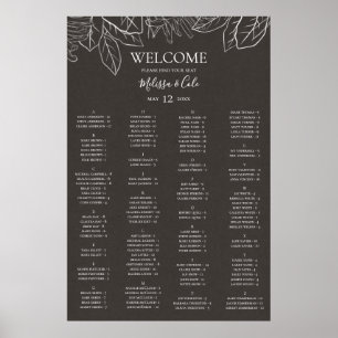Rustic Winter Charcoal Alphabetical Seating Chart