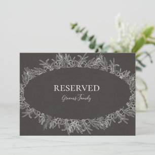 Rustic Winter   Charcoal Reserved Sign