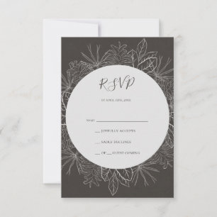 Rustic Winter   Charcoal RSVP Card