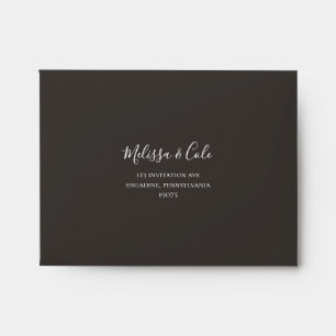 Rustic Winter   Charcoal Self Addressed RSVP Envelope