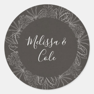 Rustic Winter   Charcoal Wedding Envelope Seals