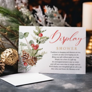 Rustic winter Christmas foliage display shower Enclosure Card