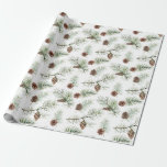 Rustic Winter Christmas Pinecone Branches Gift Wrapping Paper<br><div class="desc">Rustic Winter Christmas Pinecone Branches Gift Wrapping Paper.</div>