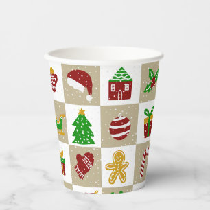 Rustic Winter Christmas Snow pattern  Paper Cups