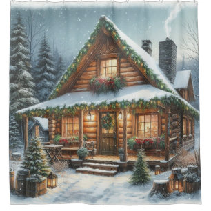 Rustic Winter/Christmas snowy cabin