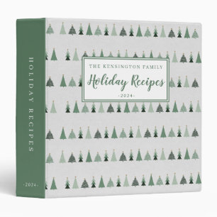 Rustic Winter Christmas Trees Holiday Recipe Binder