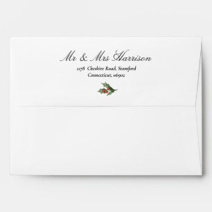 Rustic Winter Christmas Wedding Envelope