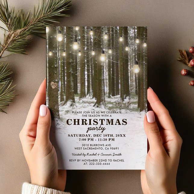 Rustic Winter Corporate Christmas Holiday Party Invitation (Creator Uploaded)