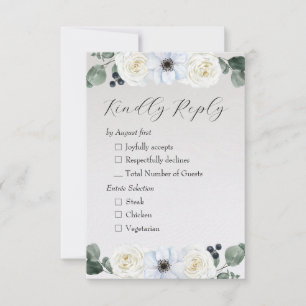 Rustic Winter Floral RSVP Card