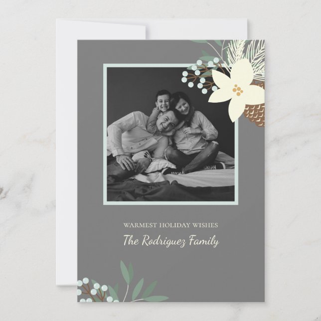 Rustic Winter Foliage Flat 5 x 7 Greeting Card (Front)