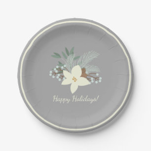 Rustic Winter Foliage Paper Plate