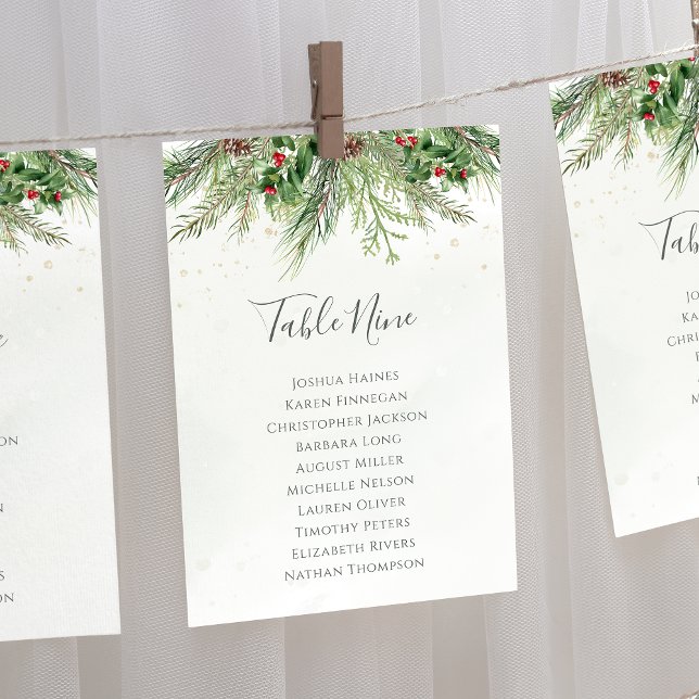 Rustic Winter Greenery Seating Chart Table Plan (Creator Uploaded)