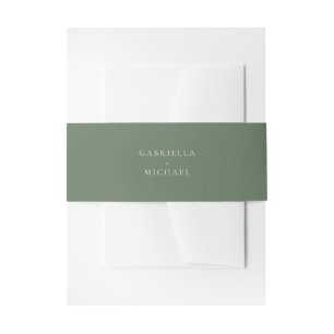 Rustic Winter Greenery Wedding Invitation Belly Band