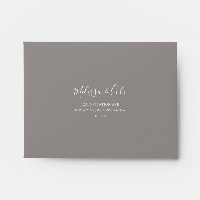 Rustic Winter | Grey Self Addressed RSVP Envelope (Front)