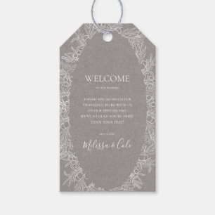 Rustic Winter   Grey Wedding Welcome Gift Tags