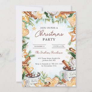 Rustic Winter Holiday Christmas Party Card