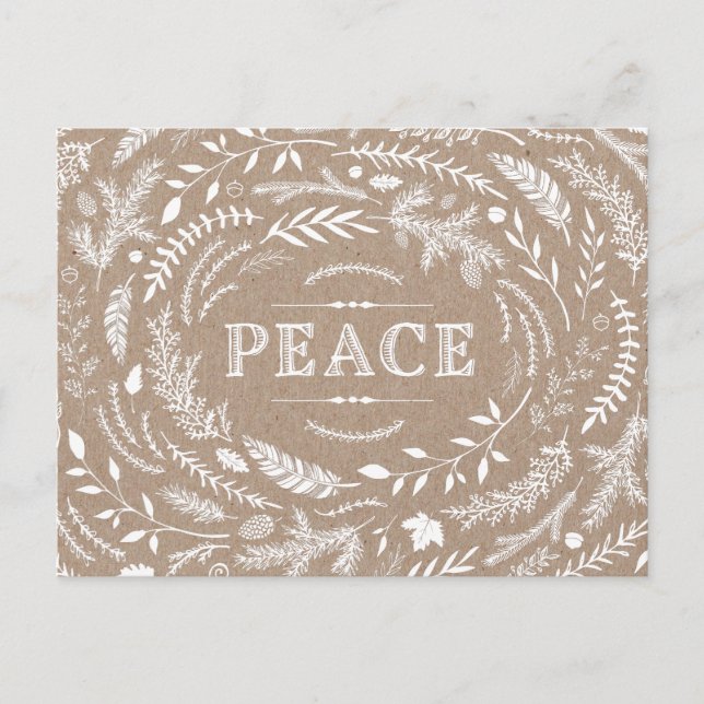 Rustic Winter Holiday Postcard (Front)