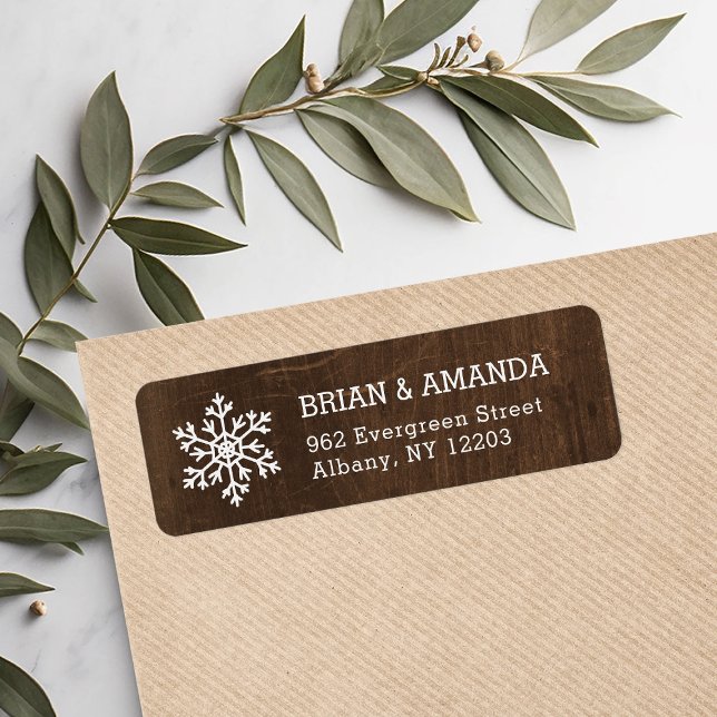 Rustic Winter Holiday Return Address Labels (Creator Uploaded)